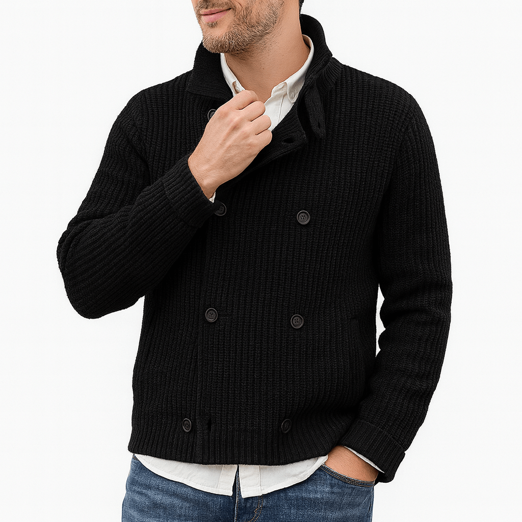 Elarova | Zweireihiger Strickcardigan