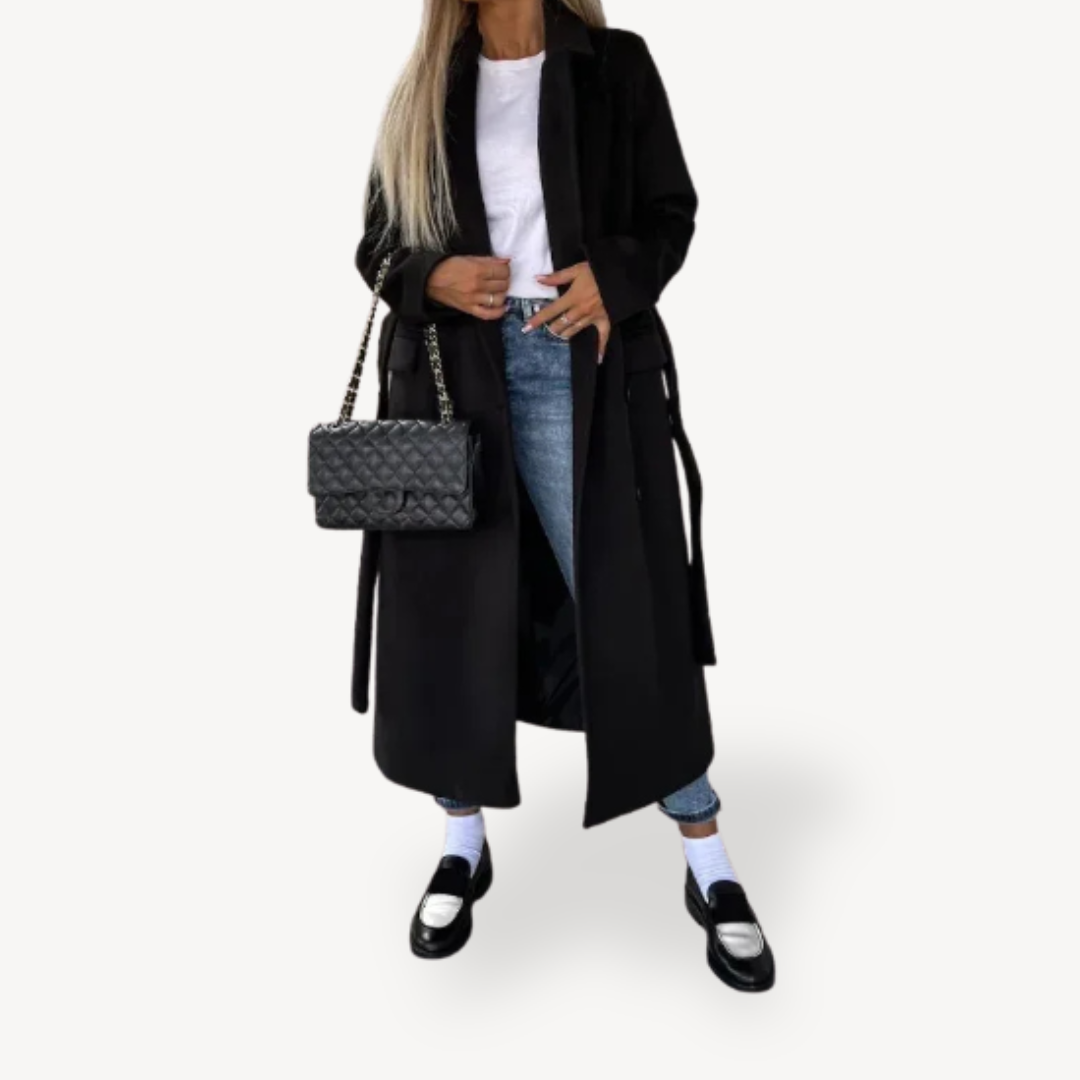 Elarova | Zweireihiger Wollmantel für Damen