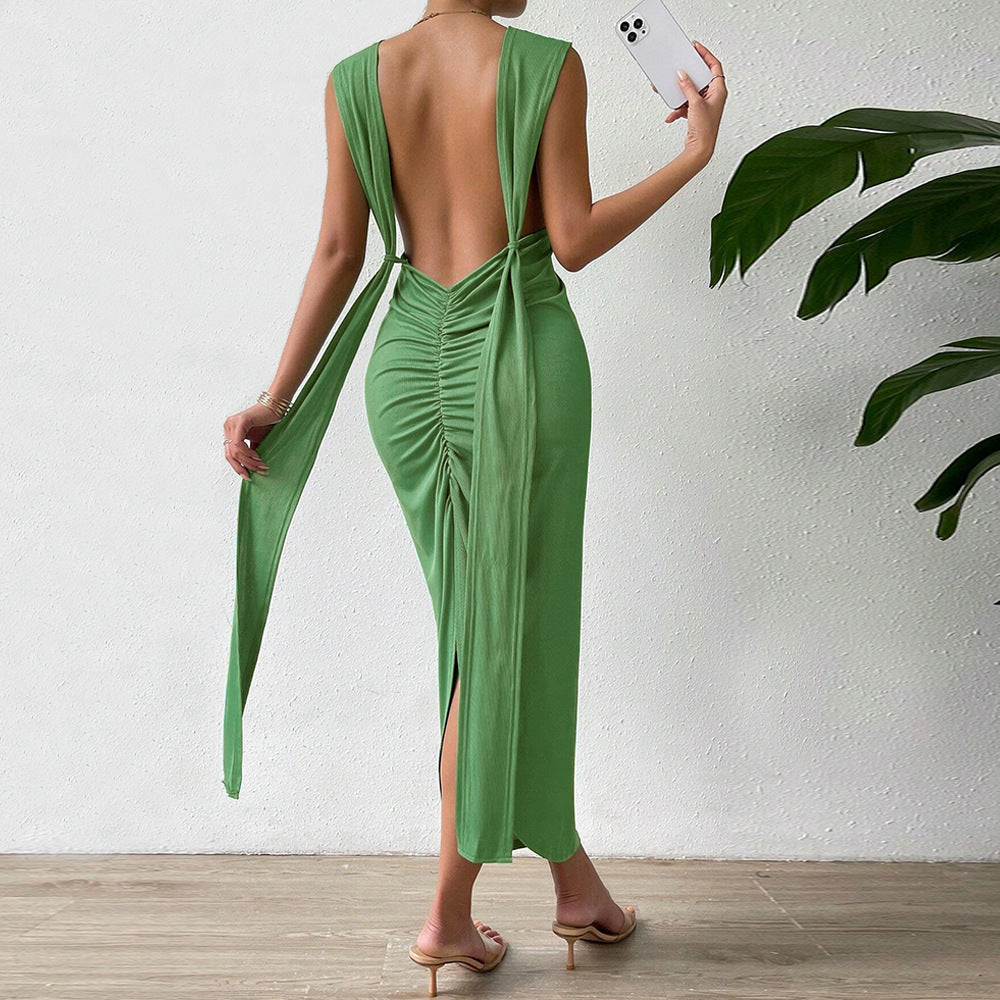 Elarova figurbetontes Spaghettiträger-Partykleid