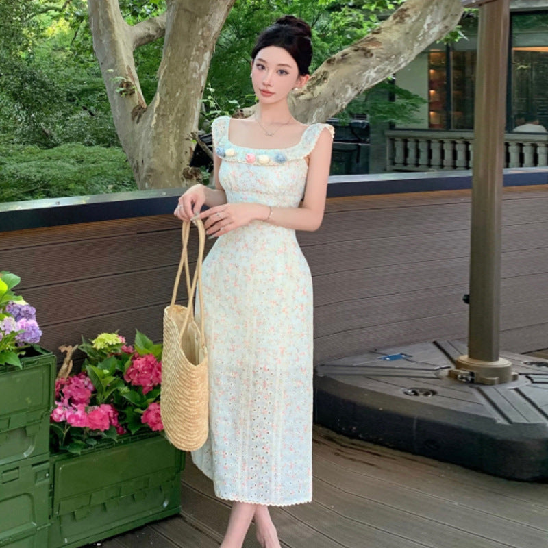 Elarova figurbetontes Spitzenkleid mit floralem Ausschnitt