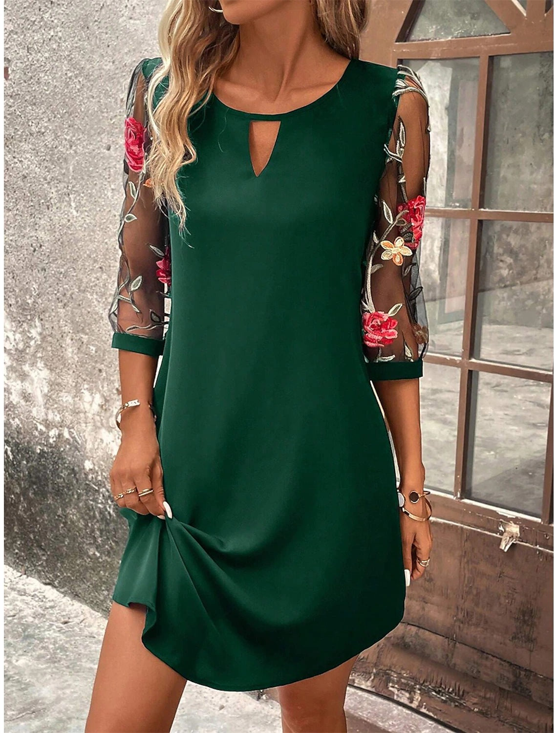 Elegancesophie™ – Damen Kleid Hochzeitsgast mit Schmeichelhafter Silhouette-3