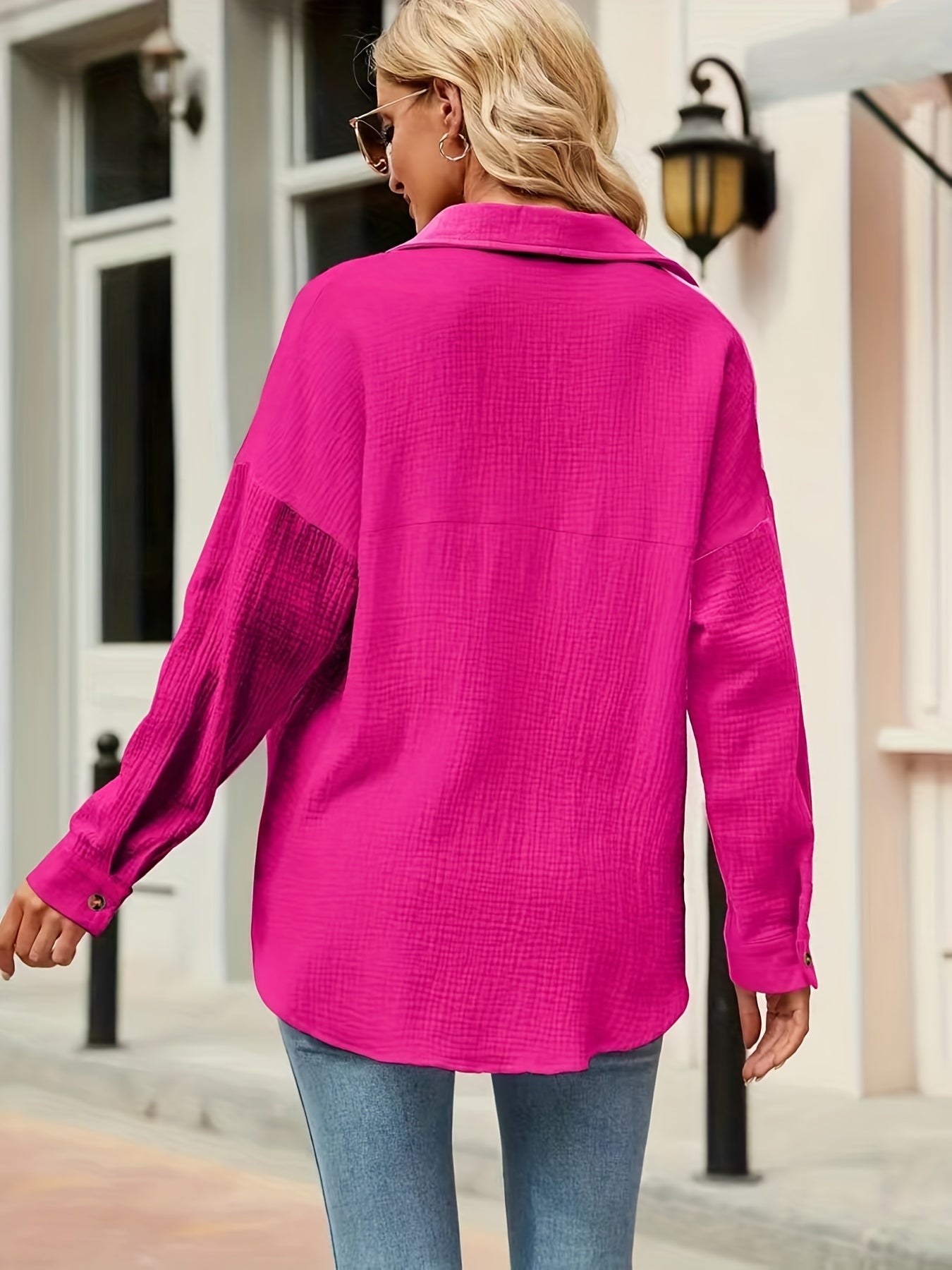 Eleganta™ – Stilvolle Damenbluse mit V-Ausschnitt