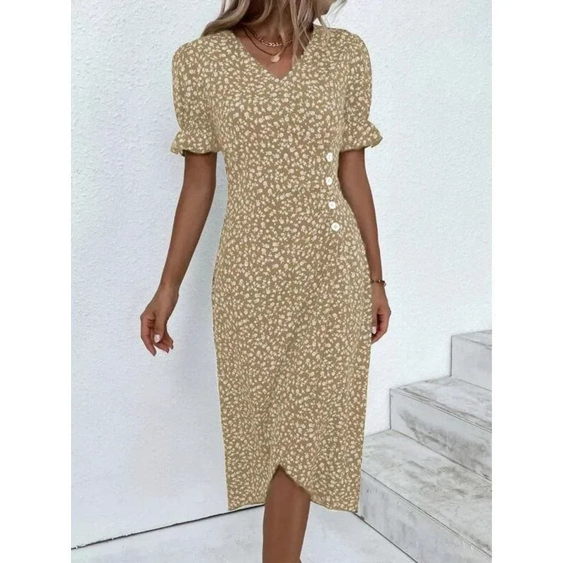 Isabelle™ – Damen Kleid mit Blumenmuster Atmungsaktiv und Figurschmeichelnd-4