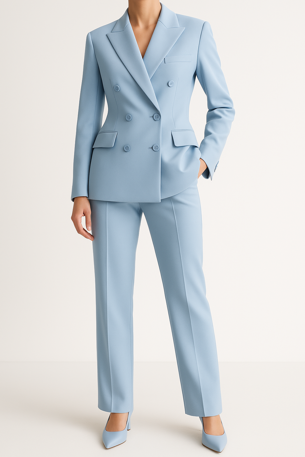 Elarova | Eleganter Damen Hosenanzug mit Doppelreiher
