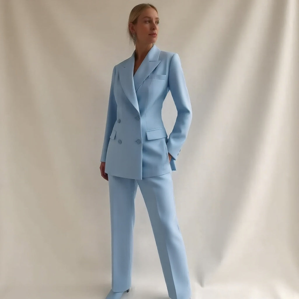 Elarova | Eleganter Damen Hosenanzug mit Doppelreiher