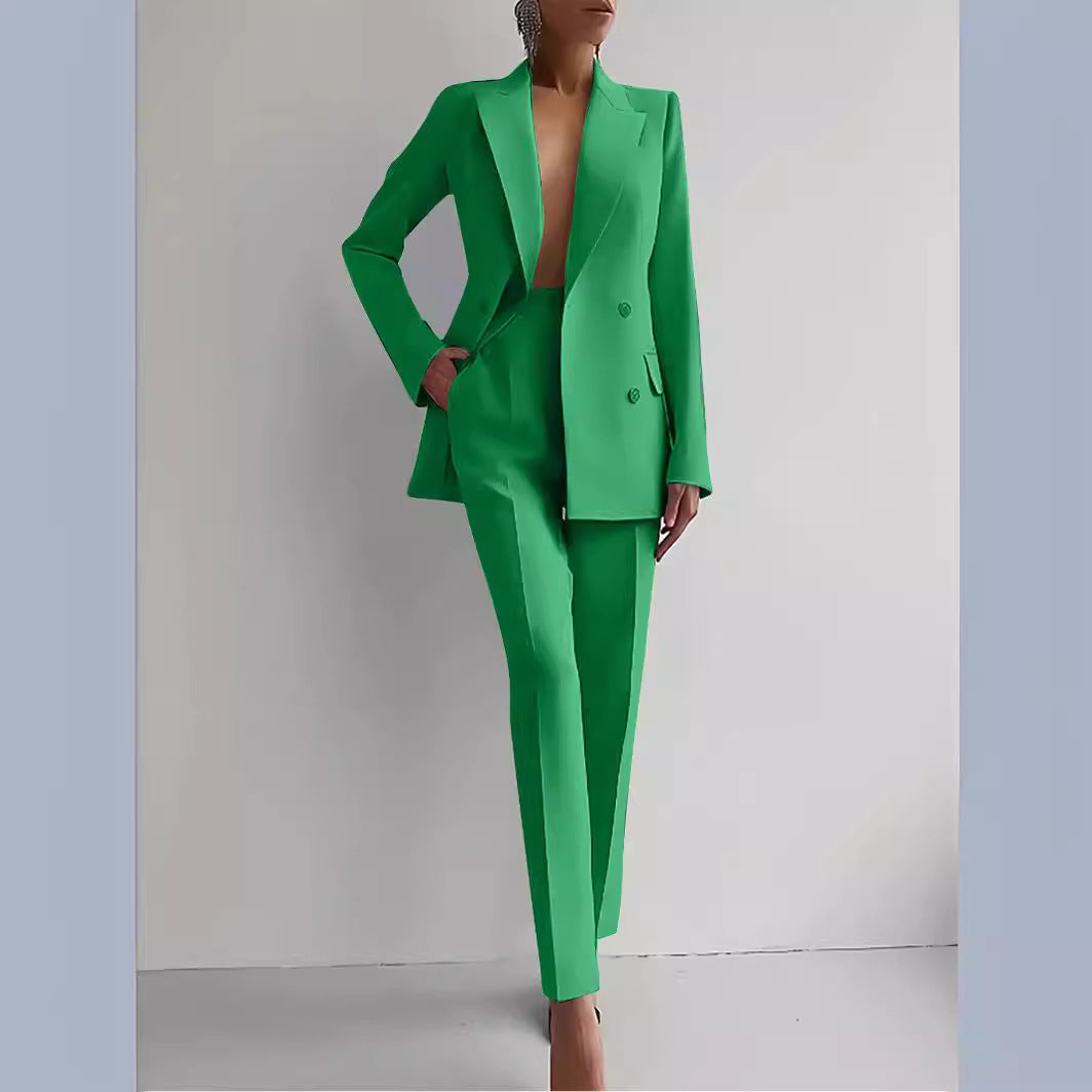 Elarova | Eleganter Damen Hosenanzug mit Doppelreiher