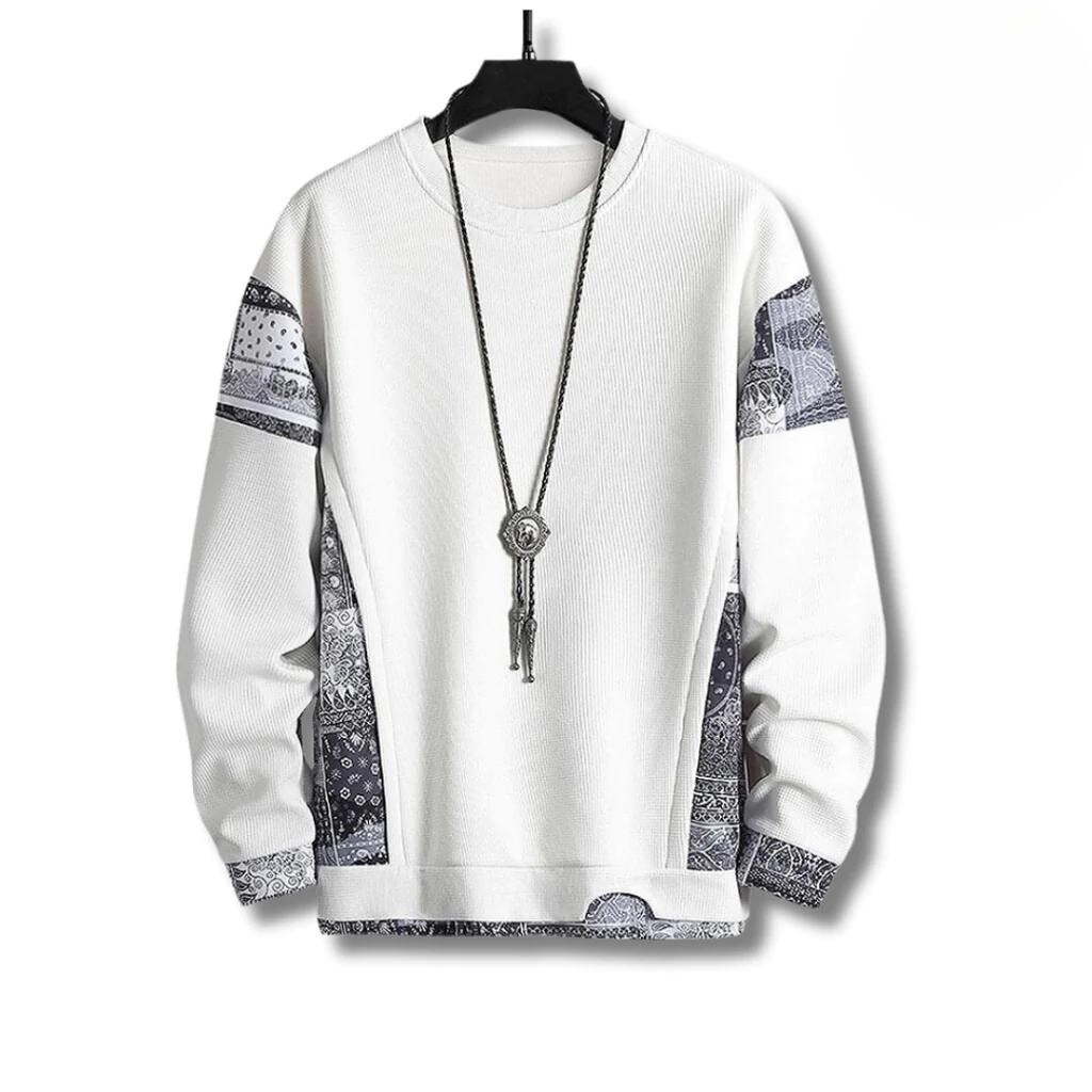 Elegantly Patchworked Rhett Sweater