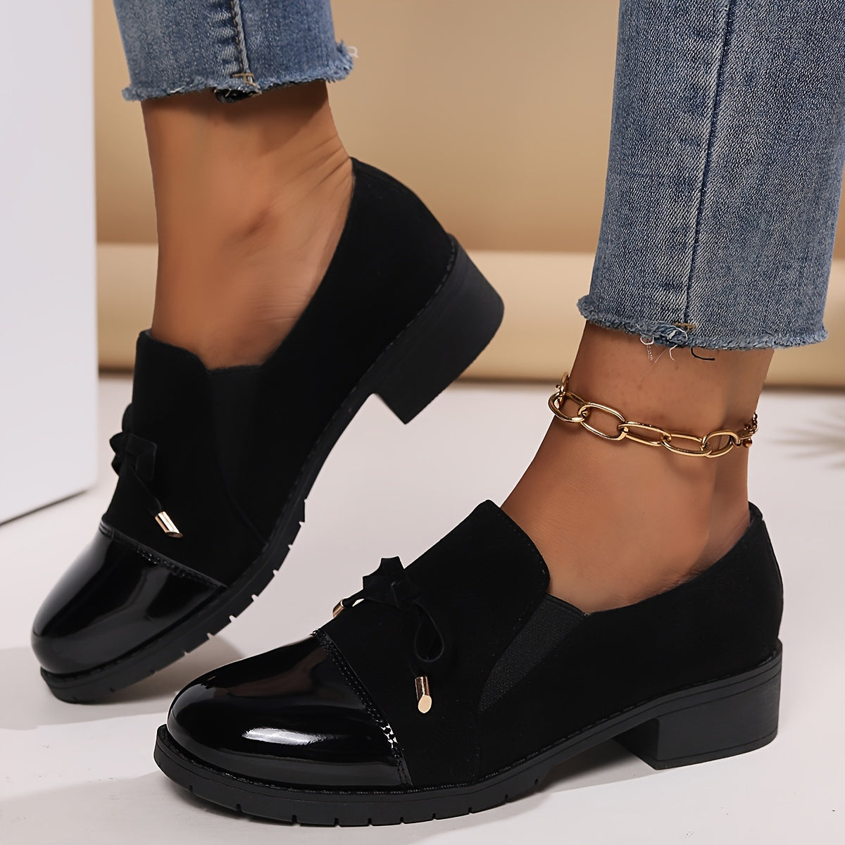 EleganzaStep™ – Komfortable Damen Loafer mit Blockabsatz