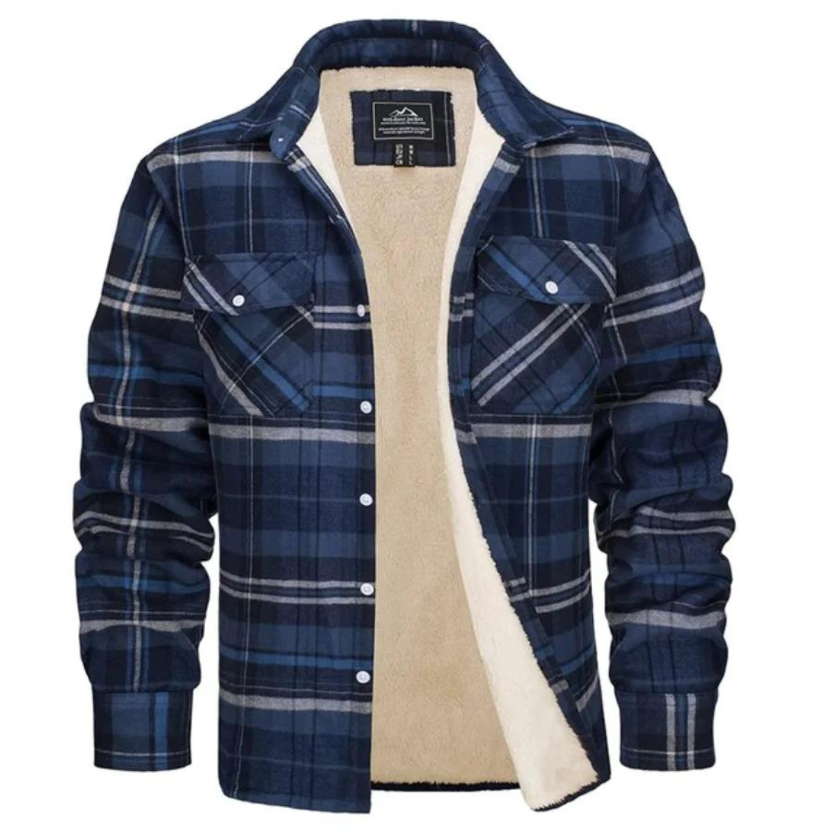 Evans Karierte Fleecejacke