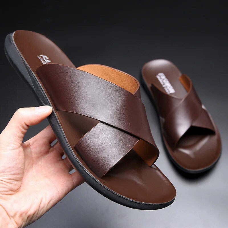 FlexoLeder™ – Premium Herren Ledersandalen mit maximalem Komfort