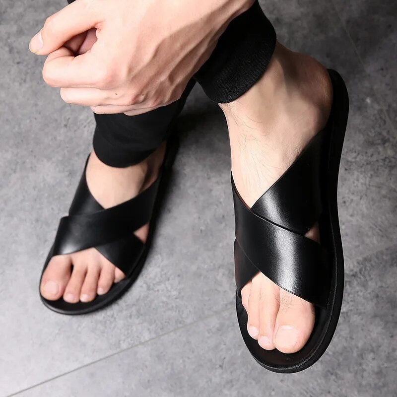 FlexoLeder™ – Premium Herren Ledersandalen mit maximalem Komfort