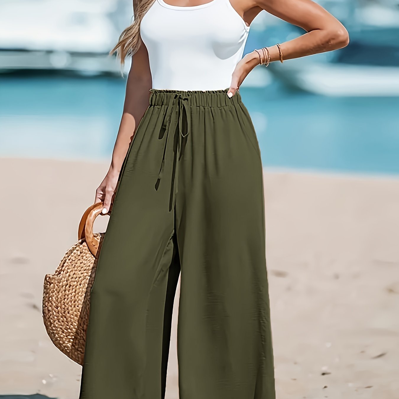 FlowChic™ – Moderne Stoffhose Damen mit weitem Bein