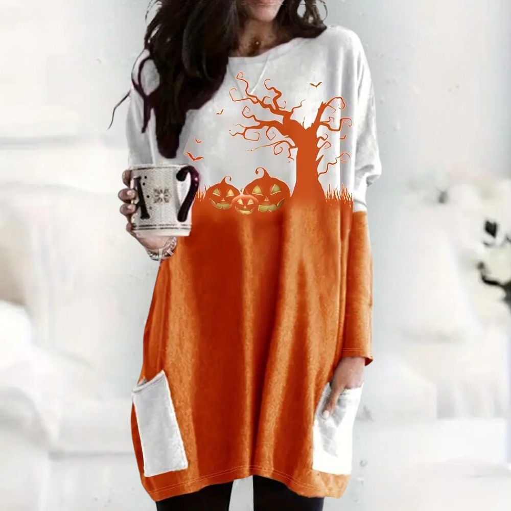 Gemütlicher Halloween-Pullover für Damen von Nikolett