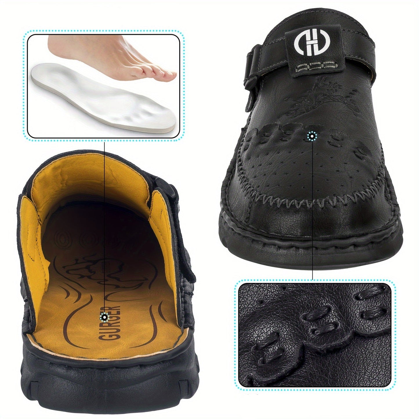 GentleStep™ – Herren Leder Sandalen mit Komfort Fußbett