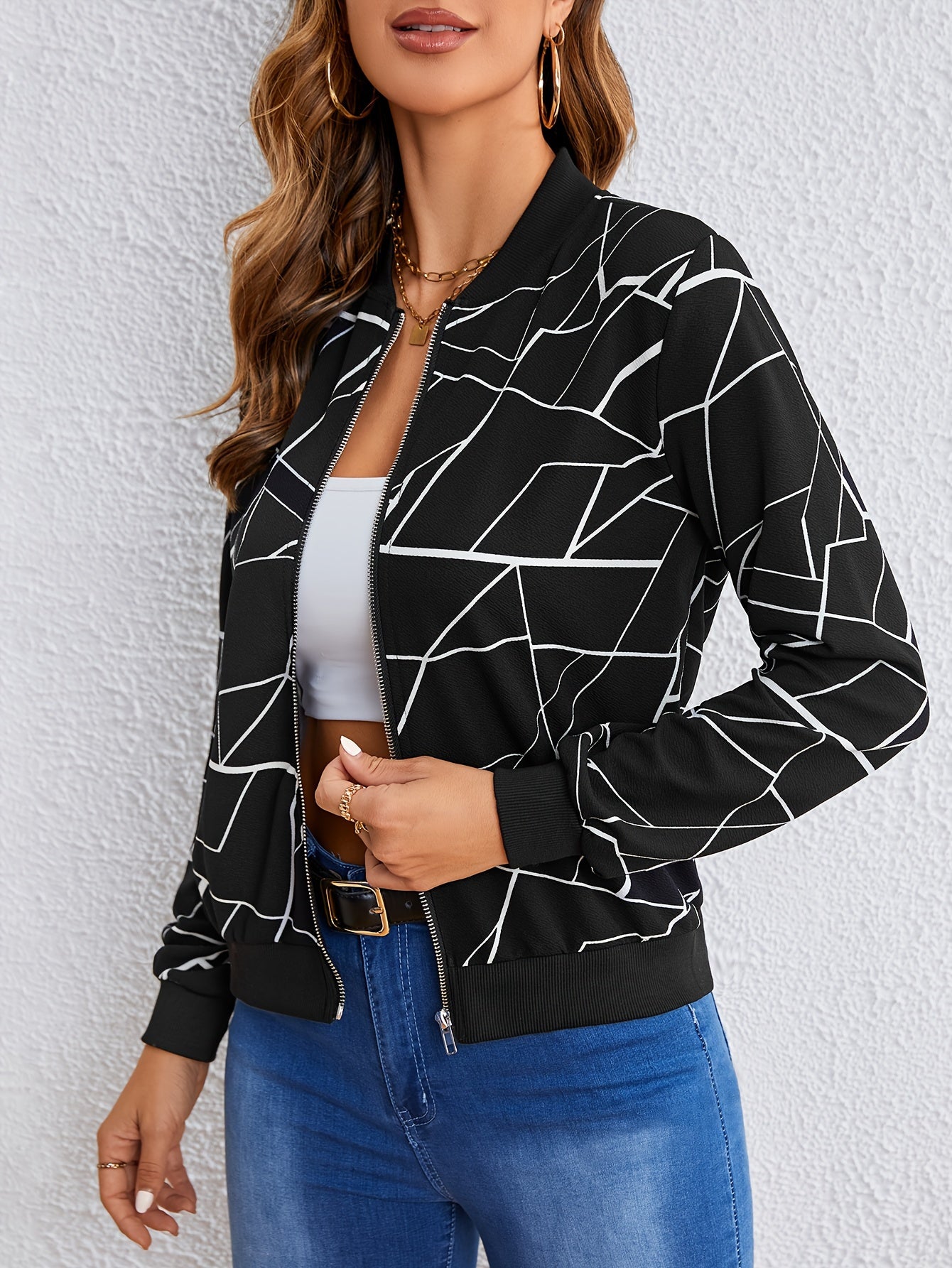 GeoChic™ – Damen Freizeitjacke mit Reißverschluss