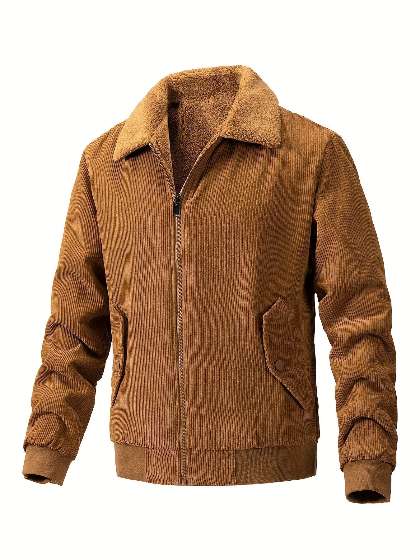 Elarova | Gestreifte Cord-Fleecejacke für Herren