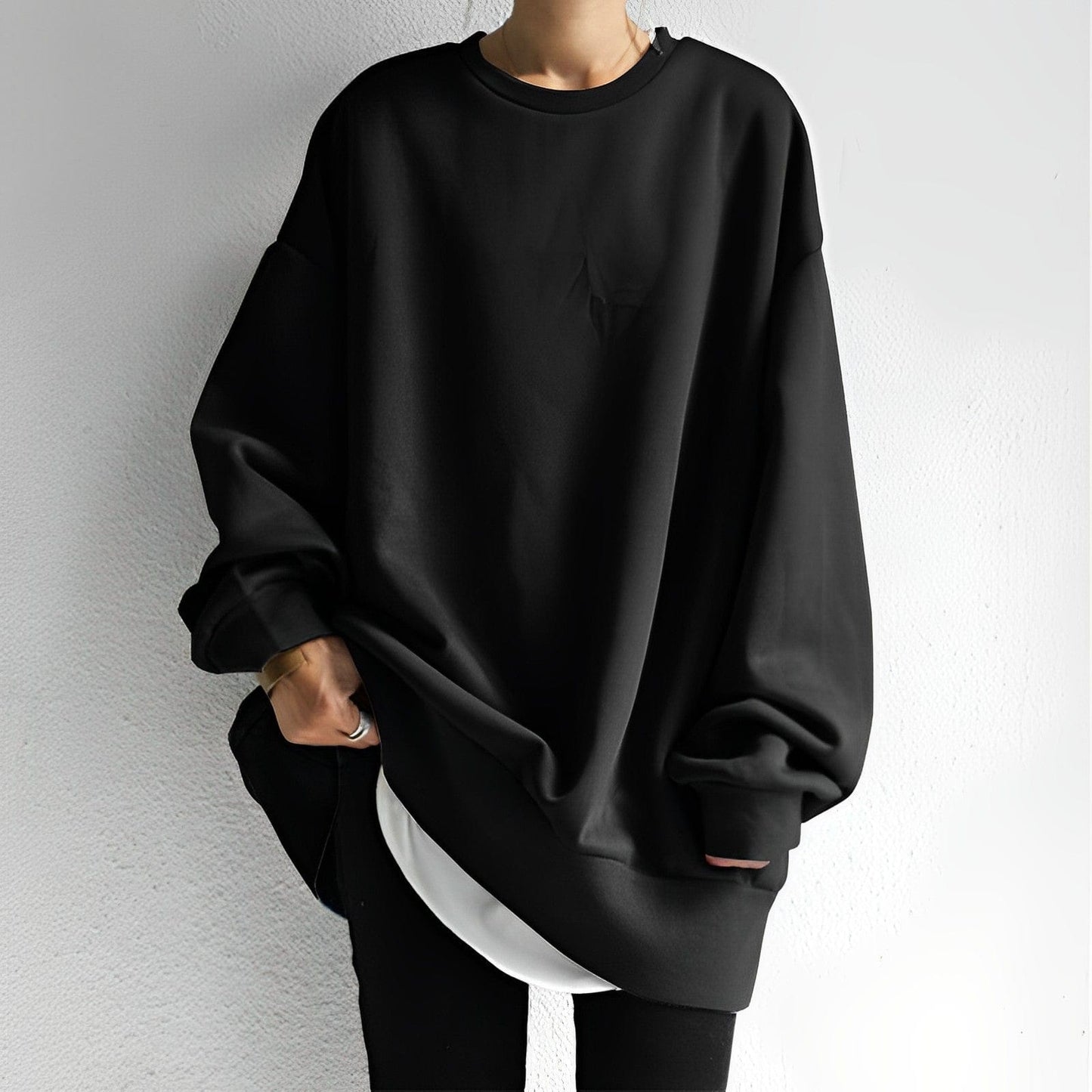 Großer Pullover Elinor mit Rundhals