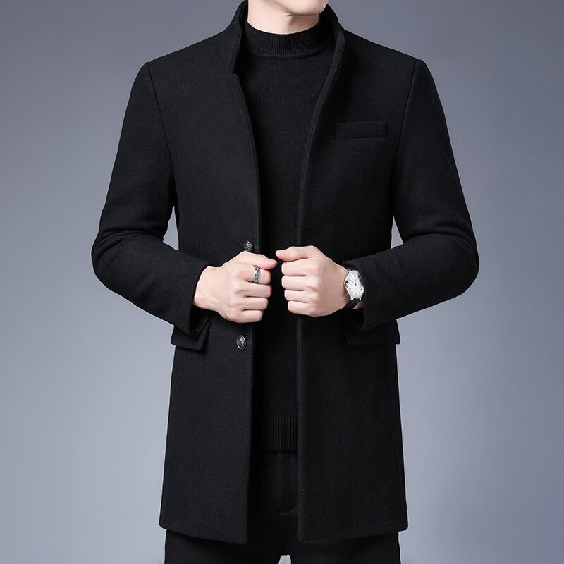 Elarova | Herren-Trenchcoat aus Wolle – winddicht