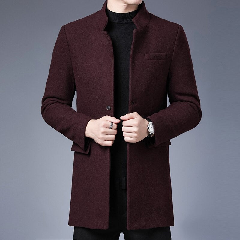 Elarova | Herren-Trenchcoat aus Wolle – winddicht