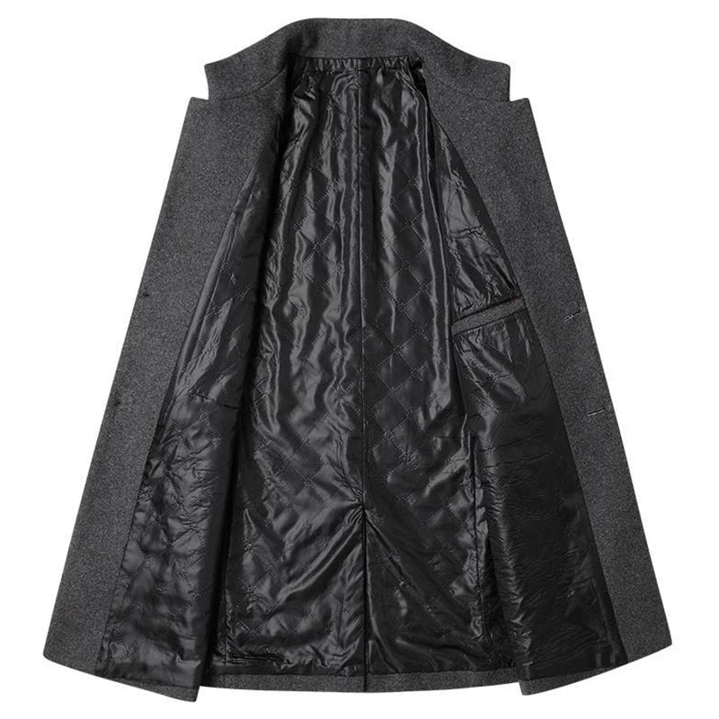 Elarova | Herren-Trenchcoat aus Wolle – winddicht