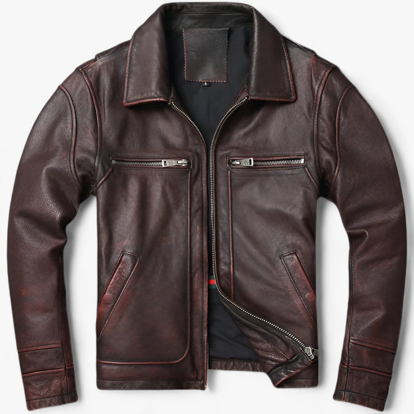 Elarova | Herren Lederblouson - Vintage Biker Wärme
