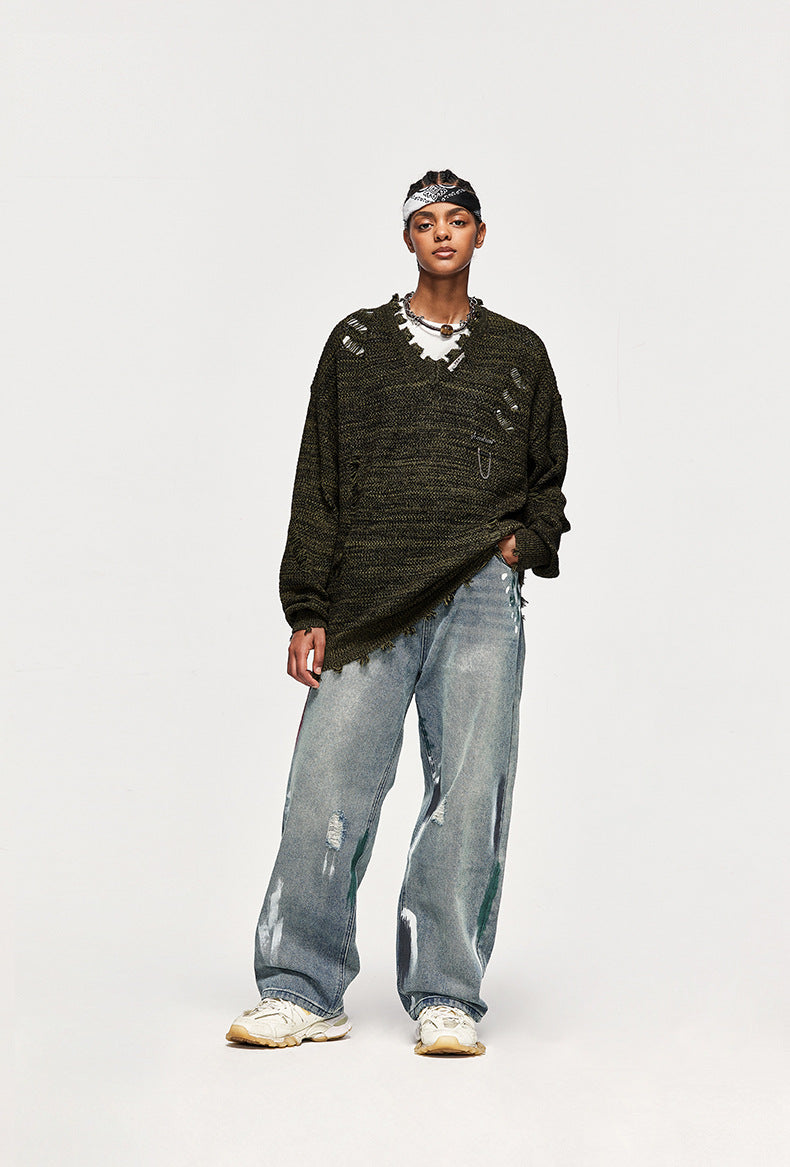 Elarova |  High Street Ripped Sweater für Damen