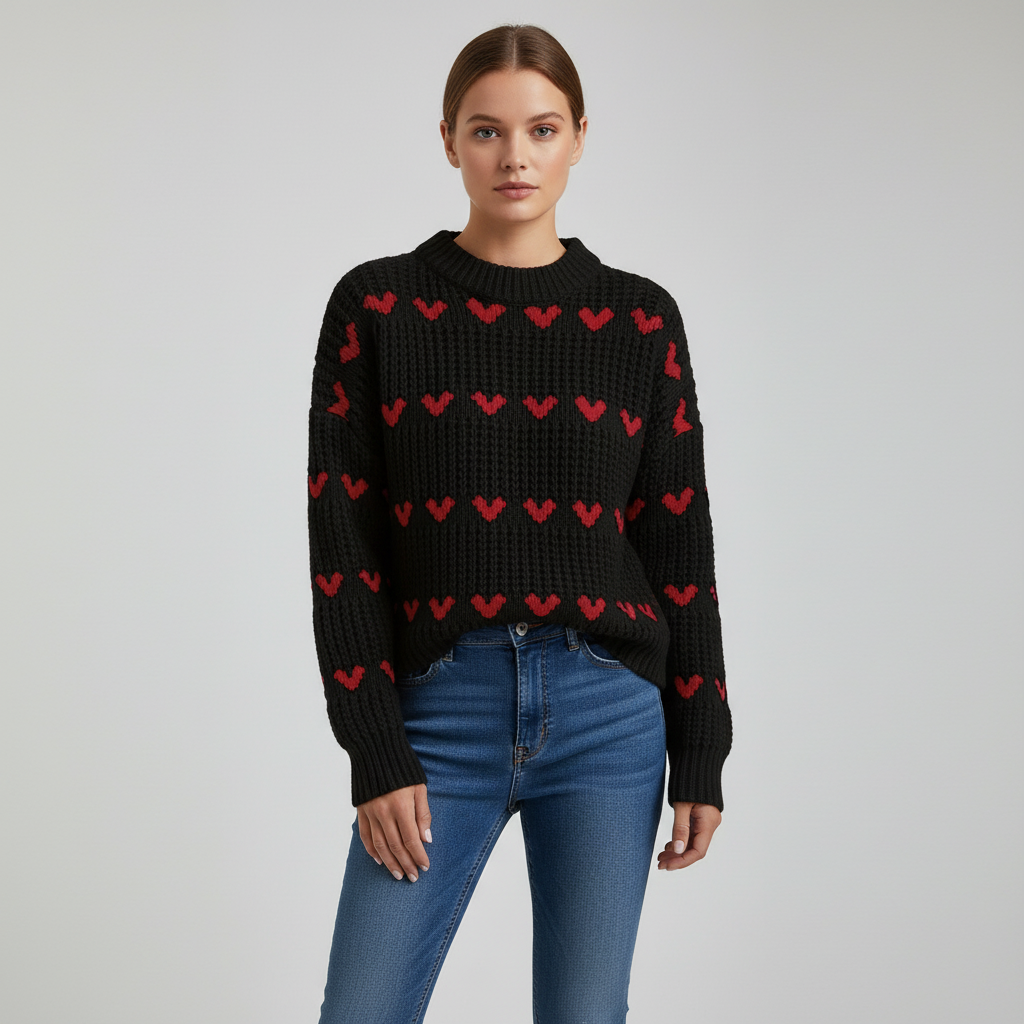 Weicher Hochkragen Pullover Damen