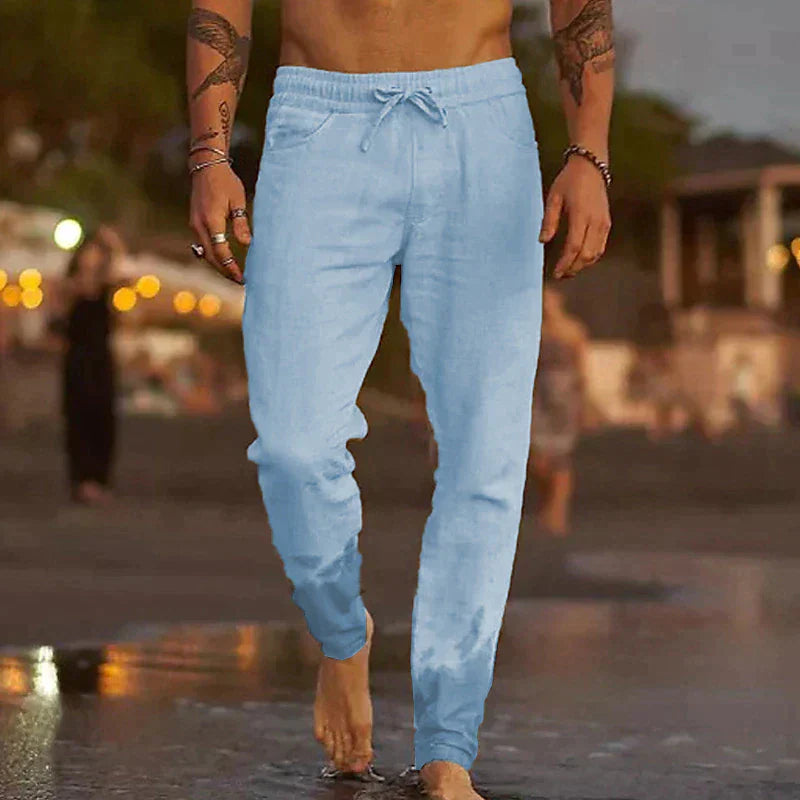 Herren Leinenhose Bequem Sommer