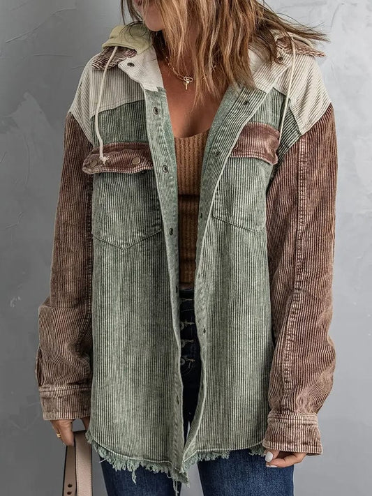 Elarova |  Jacke mit Kapuze und Knopfleiste für Damen