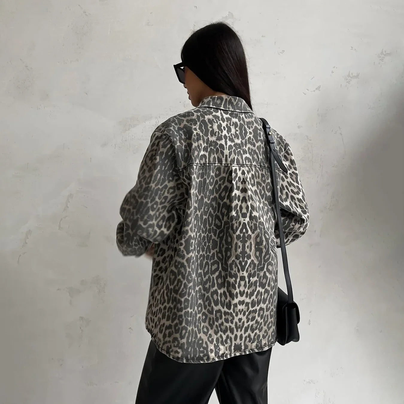 Elarova |  Jeansjacke mit Leopardenmuster für Damen