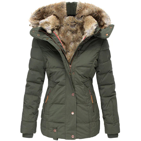 Jacken warme Winterjacke mit Fellkapuze und weichem Innenfutter
