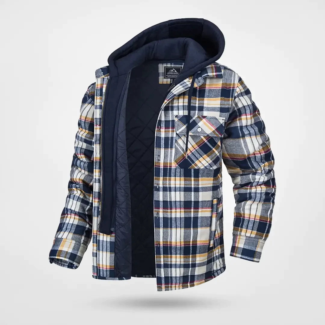 Elarova | Kapuzen-Button-Down-Jacke für Herren
