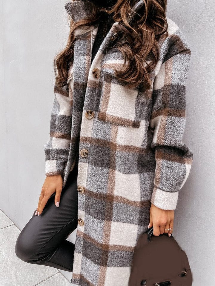 Elarova |  Karierte Jacke für Damen