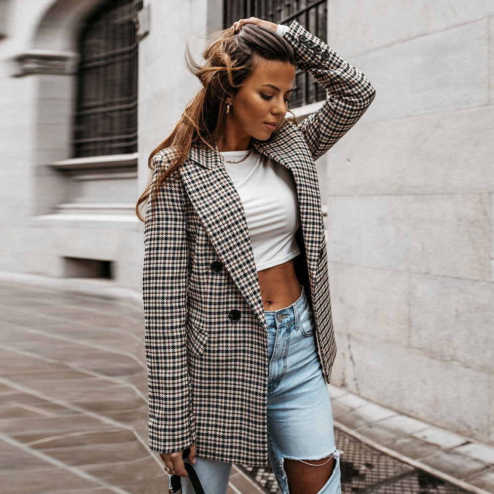 Elarova |  Karierter Blazer für Damen