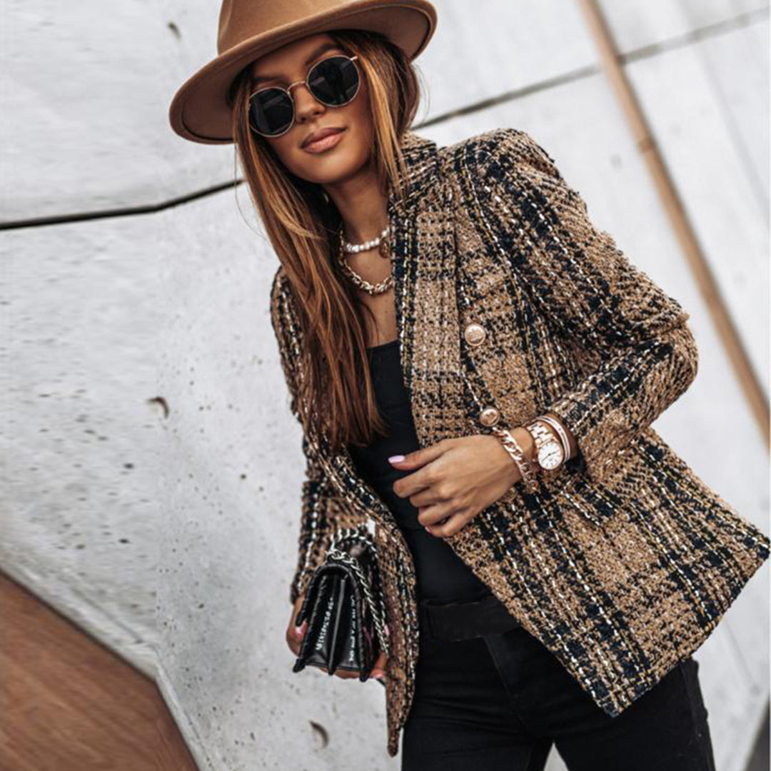 Elarova |  Karierter Blazer für Damen