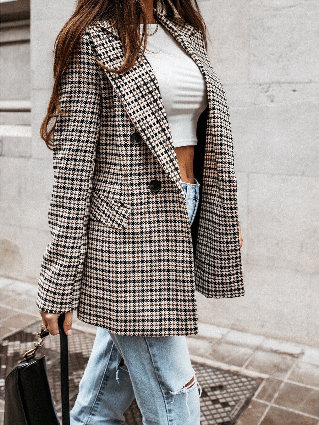 Elarova |  Karierter Blazer für Damen