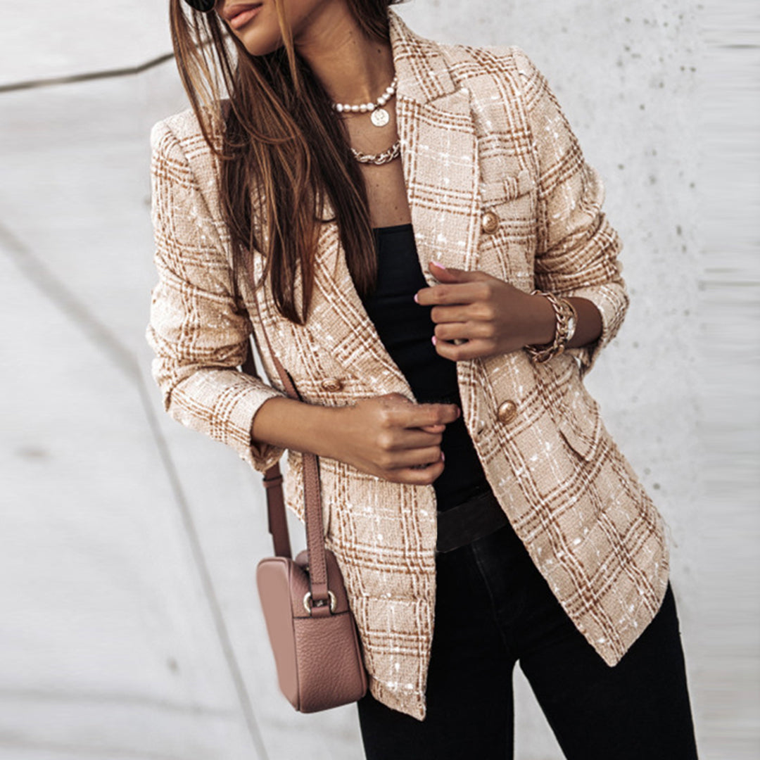 Elarova |  Karierter Blazer für Damen