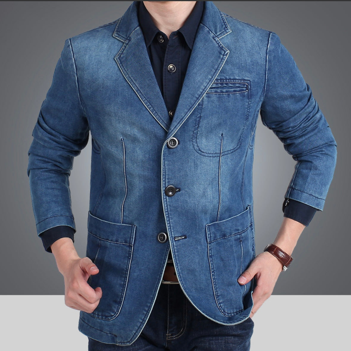 Elarova |  Klassischer Blazer mit Revers für Herren