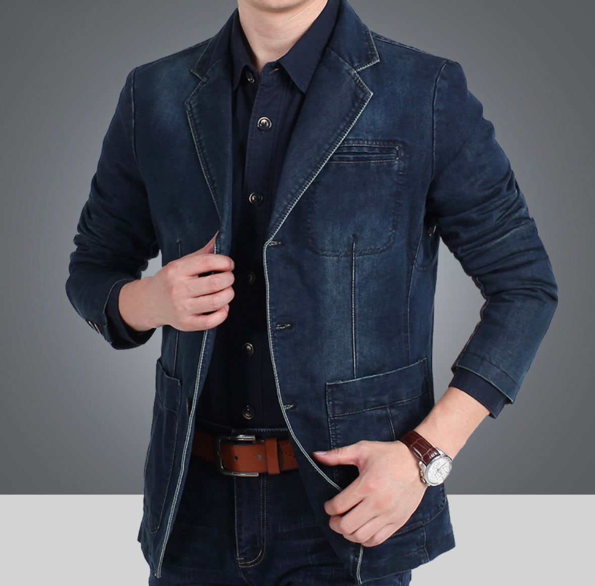 Elarova |  Klassischer Blazer mit Revers für Herren