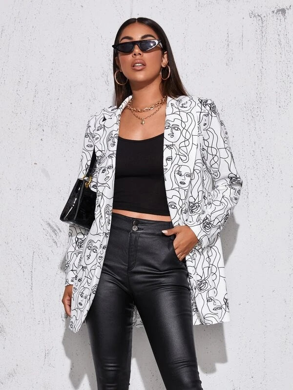 Elarova |  Künstlerisch bedruckter Blazer für Damen