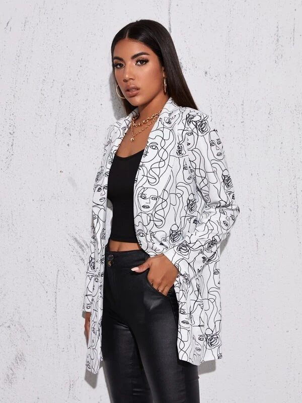 Elarova |  Künstlerisch bedruckter Blazer für Damen