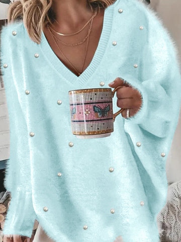Kuscheliger Pullover mit Aurora-Perlenbesatz