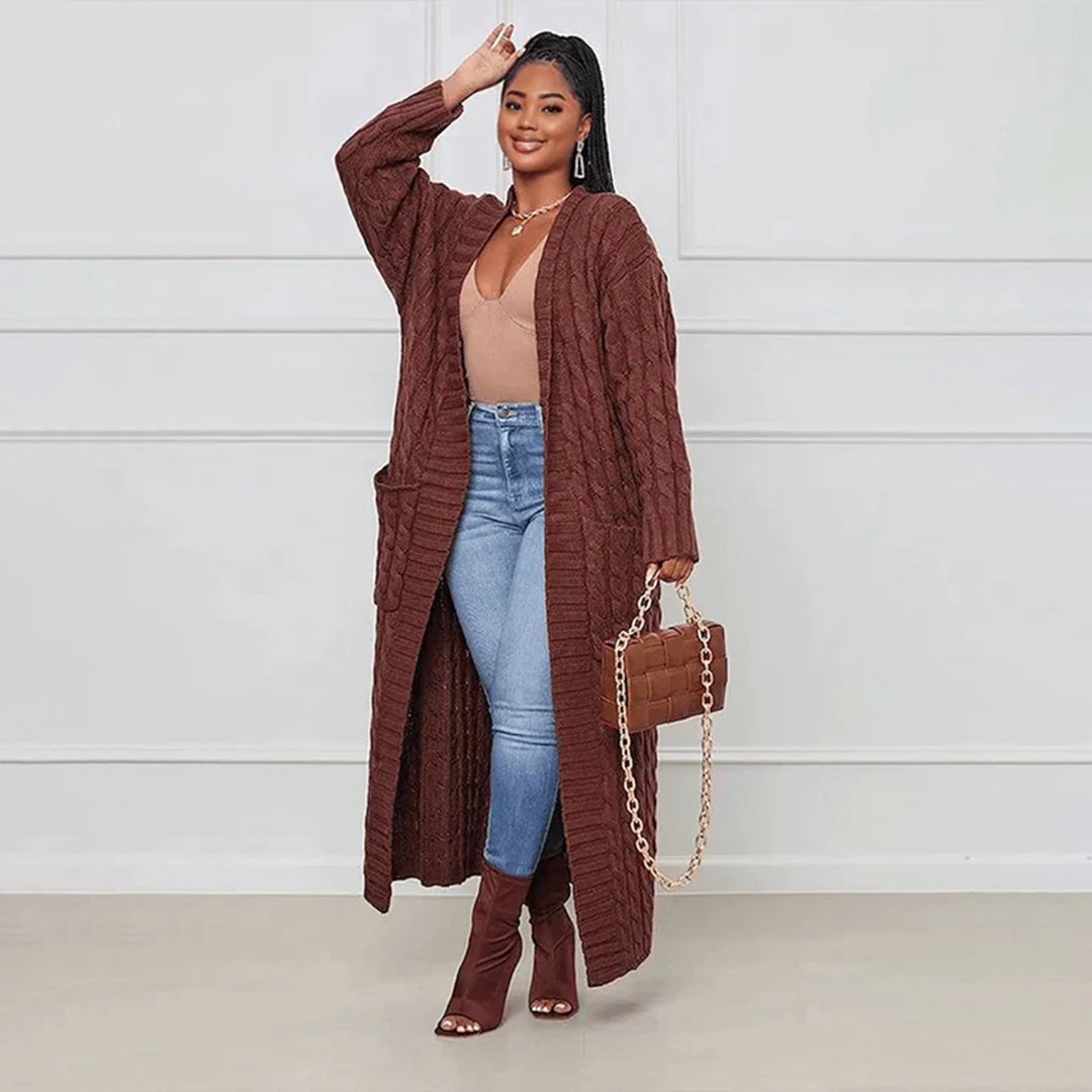 Elarova |  Lange Strickjacke für Damen