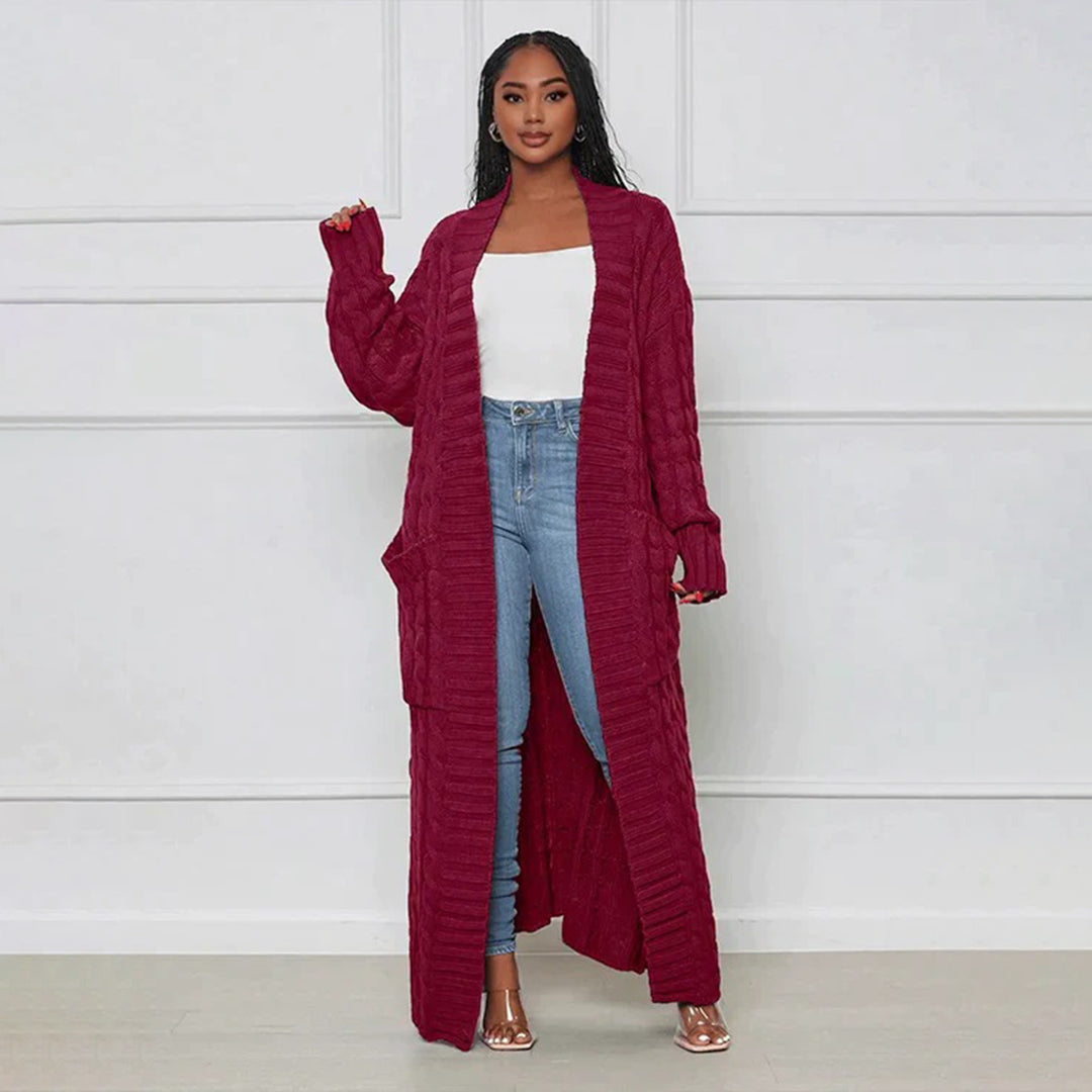 Elarova |  Lange Strickjacke für Damen