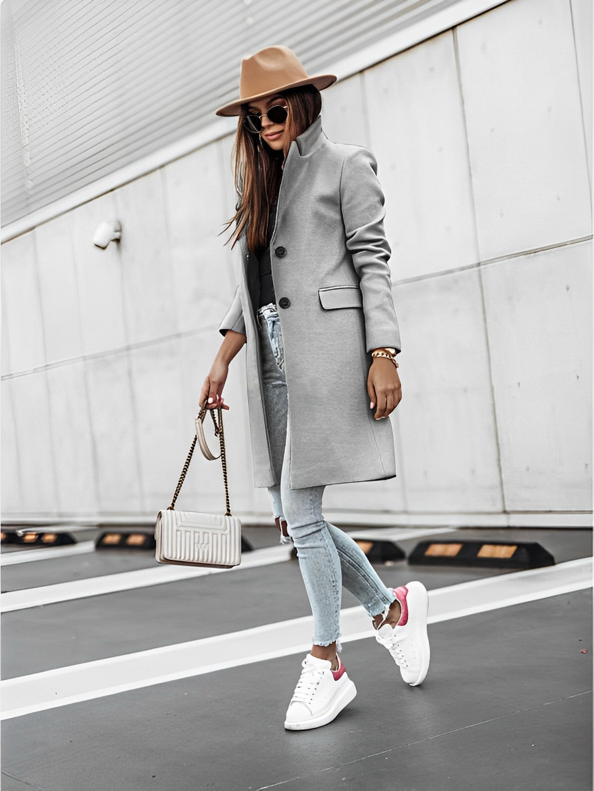 Elarova |  Langer Trenchcoat für Damen
