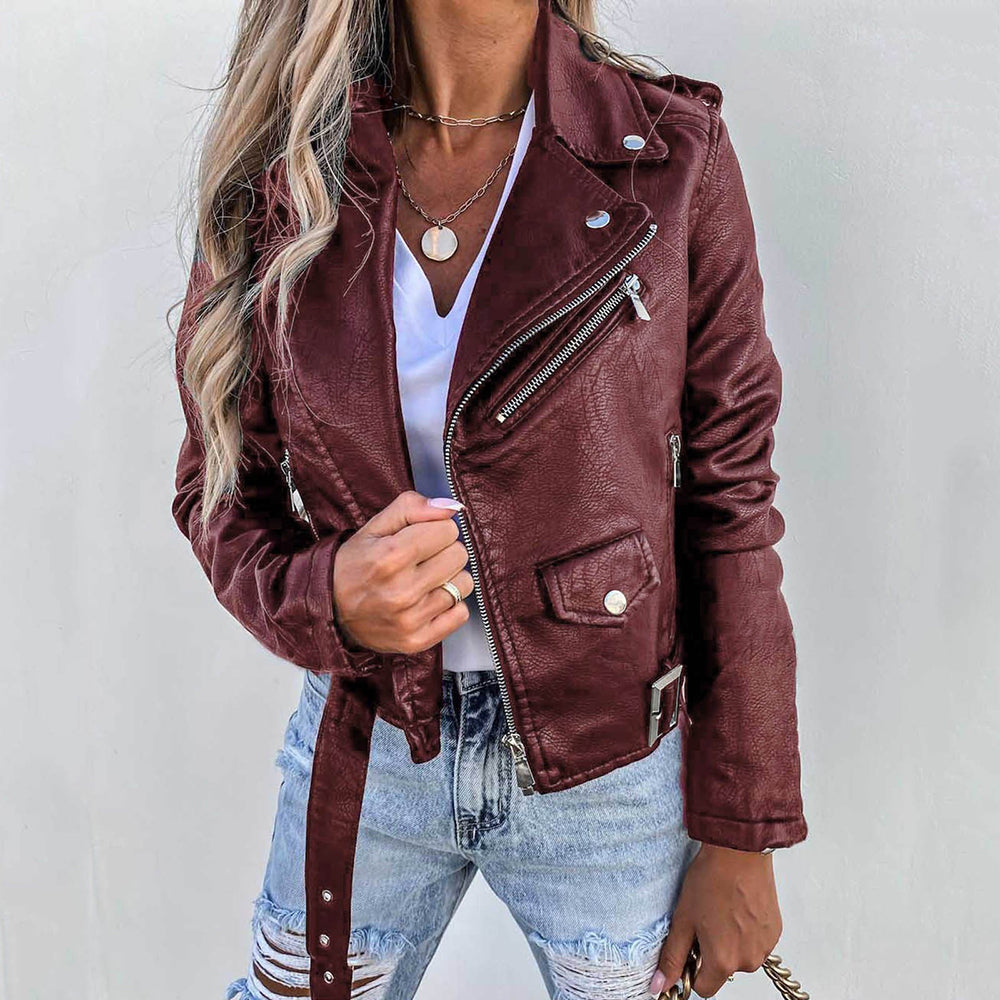 Elarova |  Lässige Damen-Bikerjacke mit Revers