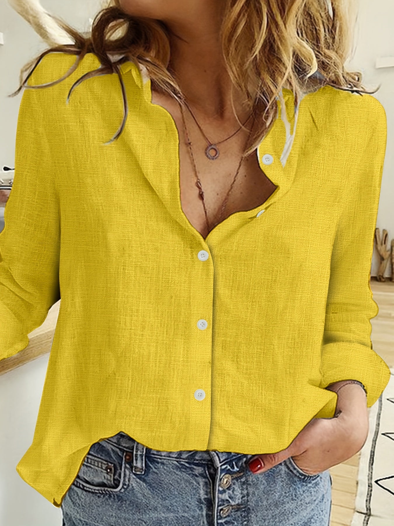 LinoBelle™ – Stilvolles Damen Leinenhemd mit langen Ärmeln