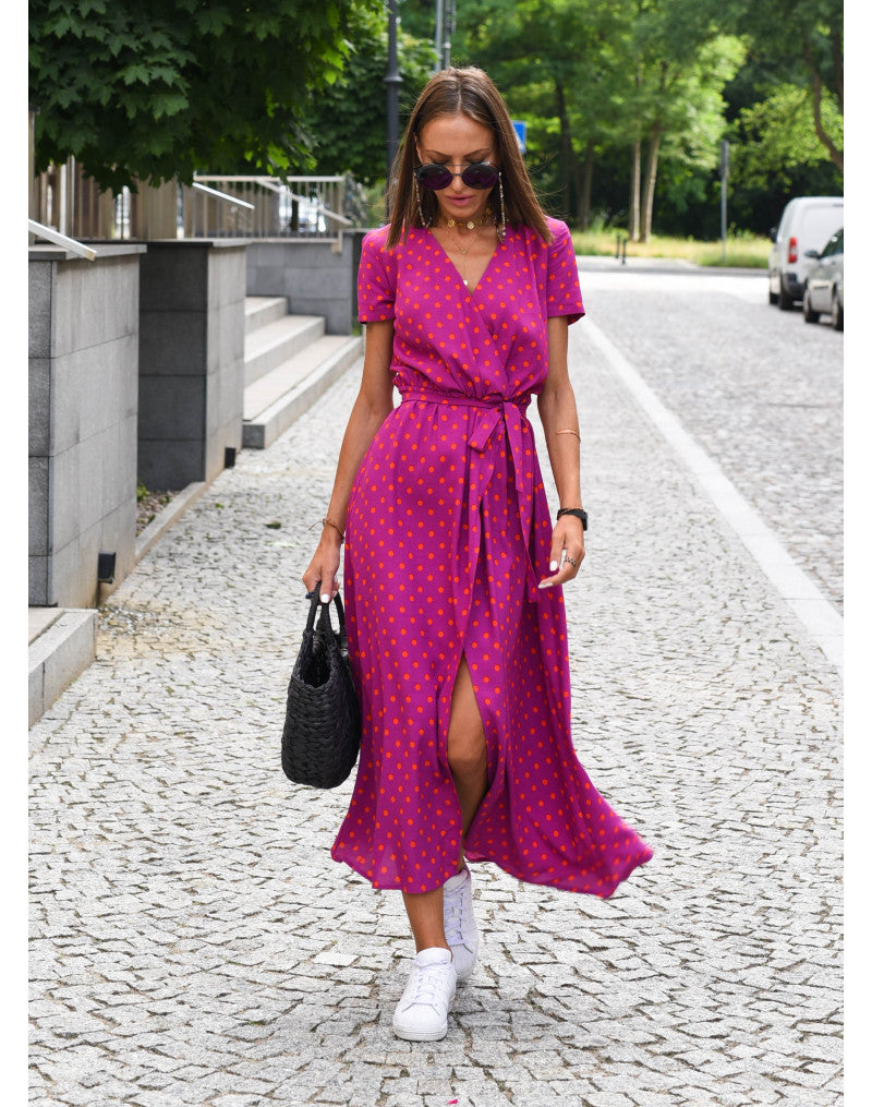 MileaDress™ – Elegantes Damen Wickelkleid mit luftiger Midi-Länge
