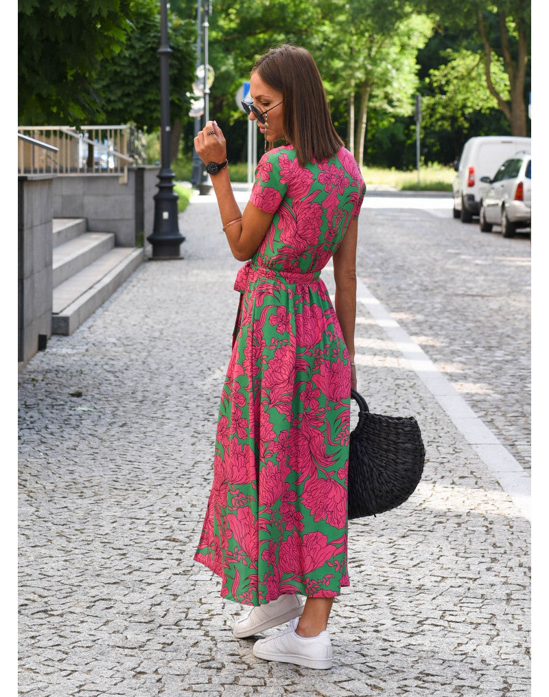 MileaDress™ – Elegantes Damen Wickelkleid mit luftiger Midi-Länge