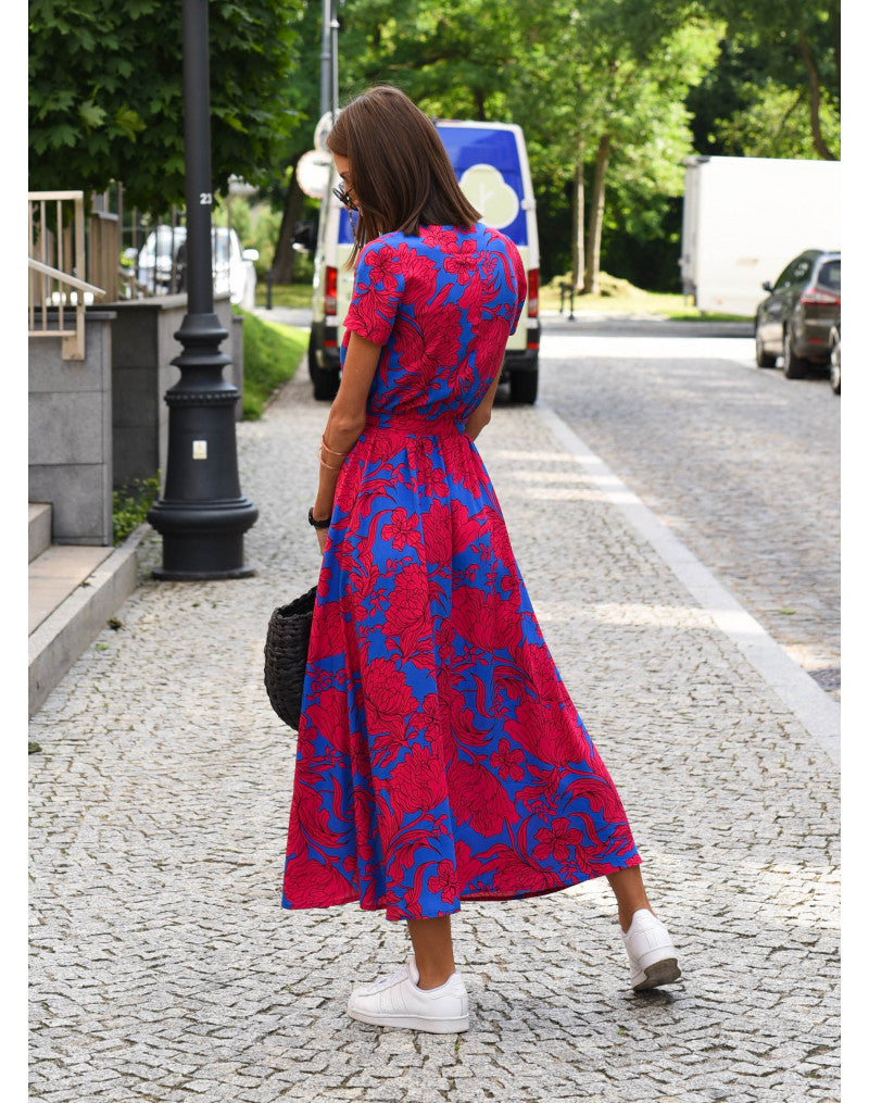 MileaDress™ – Elegantes Damen Wickelkleid mit luftiger Midi-Länge